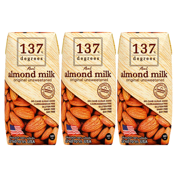 Degrees Red Almond Milk Original Unsweetened Size 180ml pack of 3boxes