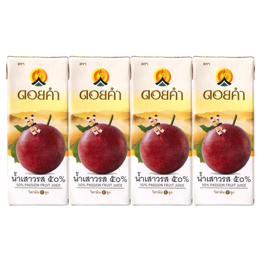 Doi Kham 50% Passion Fruit Juice Size 200ml Pack of 4boxes