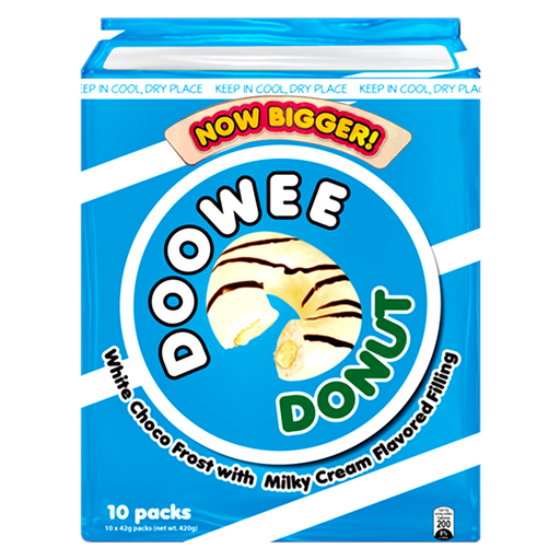 Doowee Donut White Chocolate 40g bag of 10 pieces