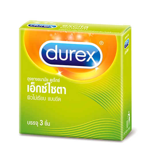 ຖົງຢາງ Durex Condom Excita Natural Rubber Latex Smooth Condom 53mm Pack of 3pcs