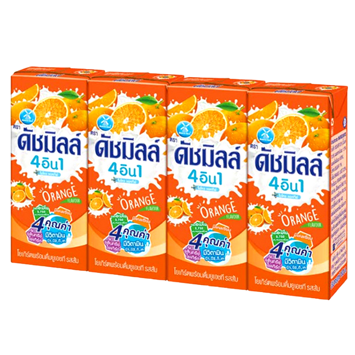 Dutch Mill Drinking Yoghurt UHT Milk Orange Flavor 180ml Pack of 4boxes