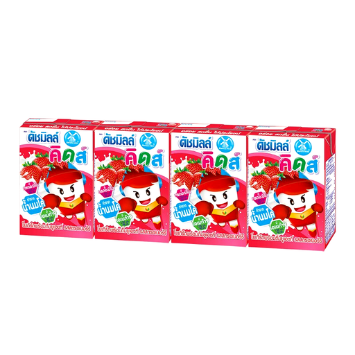 Dutch Mill Kids Strawberry Drinking Yogurt UHT ຂະໜາດ 90ml ຊອງ 4ກ່ອງ