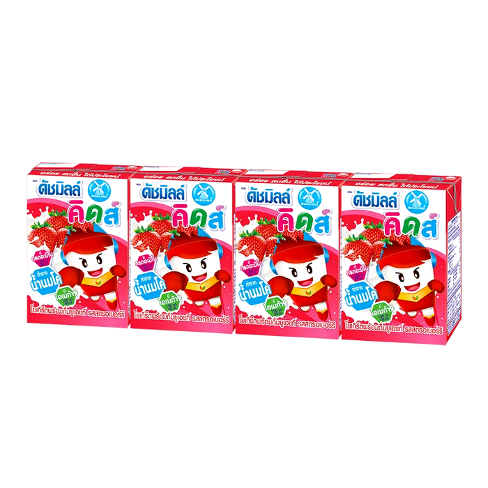 Dutch Mill Kids Strawberry Drinking Yogurt UHT Size 90ml pack of 4boxes