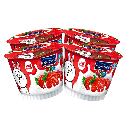 Dutchie Kids Yogurt with Strawberry 80g Pack of 4 cups
