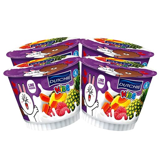 Dutchie Kids Yogurt with mixed Fruit 80g Pack of 4 cups