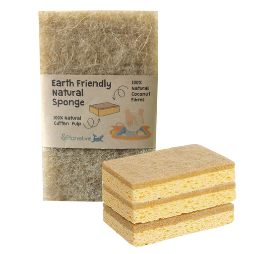 Earth Friendly Natural Sponge Coconut Fibres Pack 3 Pcs