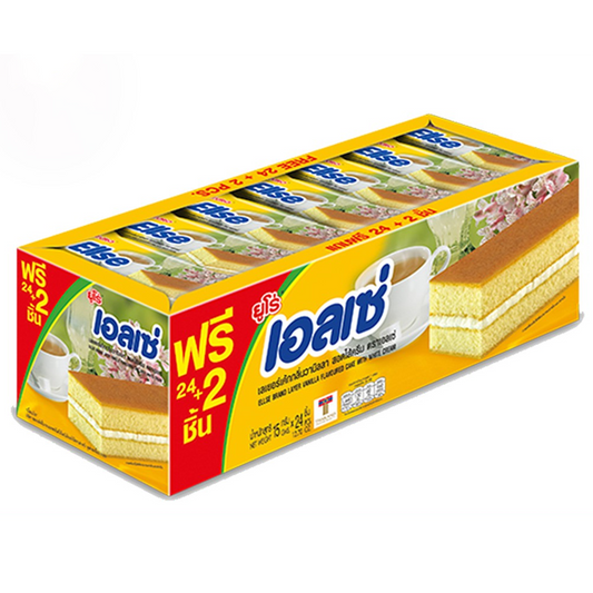 Ellse Brand Layer Vanilla Flavored Cake with White Cream 15g Pack 24pcs
