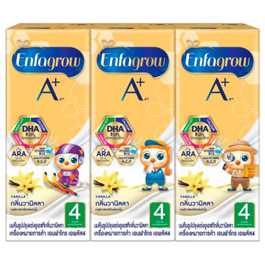 ເອນຟາໂກ A+4  Flavored ນົມ  UHT Recombined 80ml Pack of 3boxes