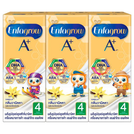Enfagrow A+4 Vanilla Flavored UHT Recombined Milk Product 180ml Pack of 3boxes