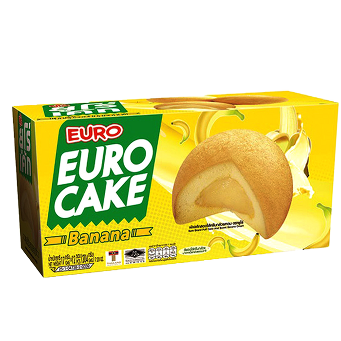 Euro Cake Banana Cream Flavour 17g Pack 12pcs