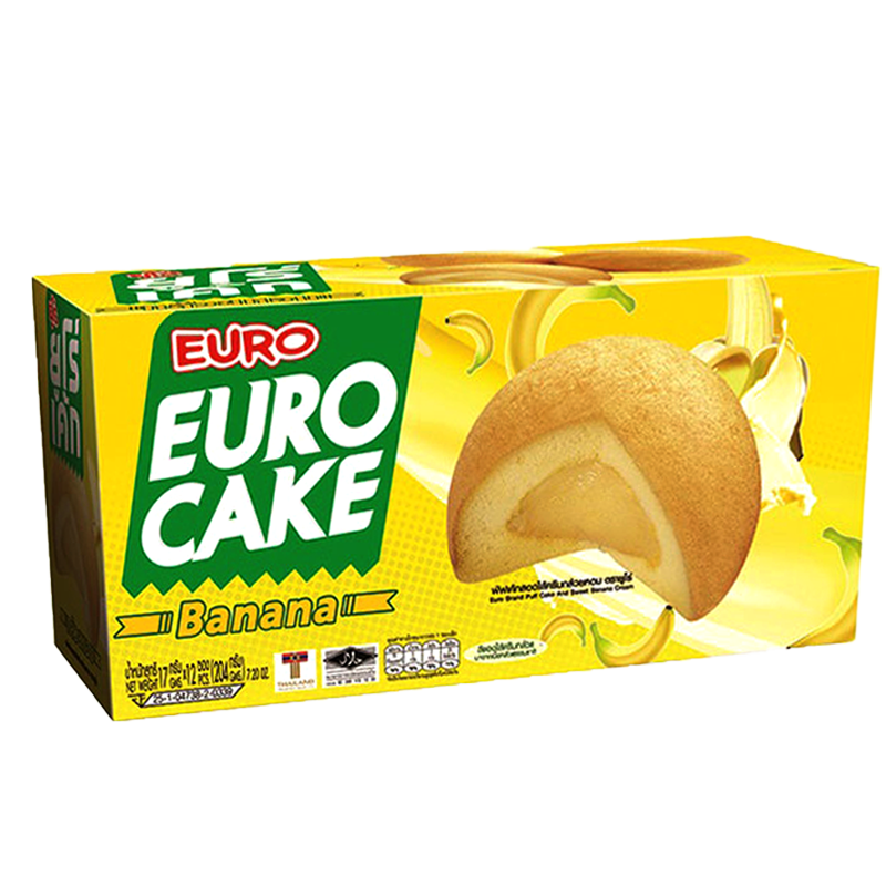 Euro Cake Banana Cream Flavour 17g Pack 12pcs