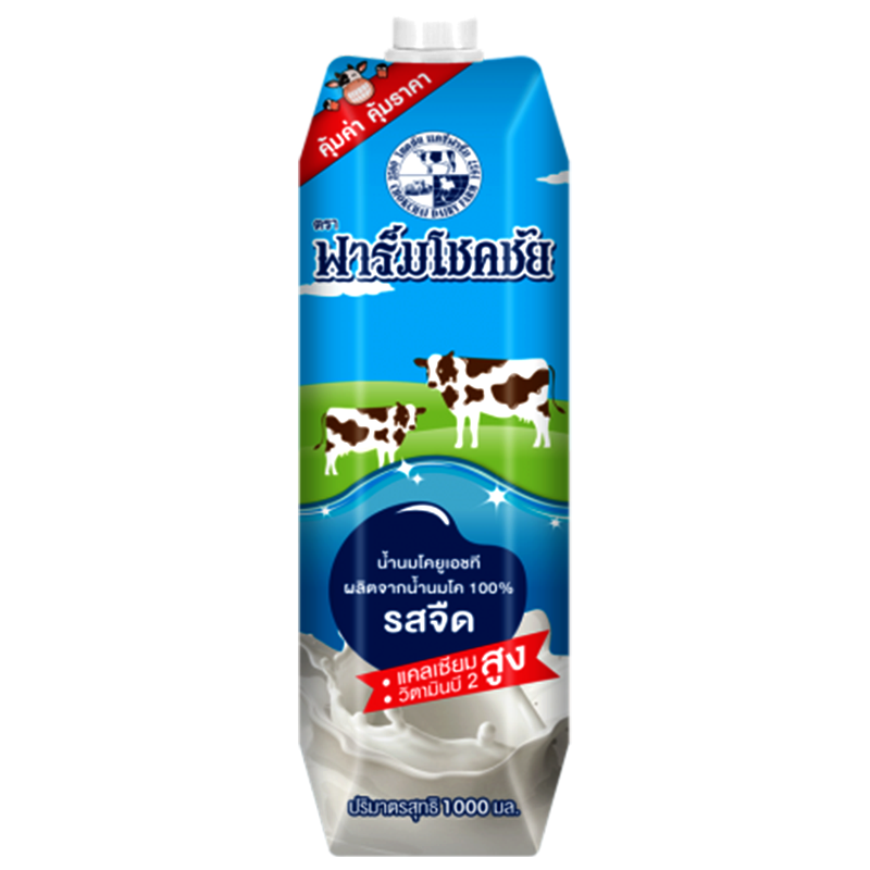 Farm Chokchai UHT Milk Plain Flavor Size 1000ml