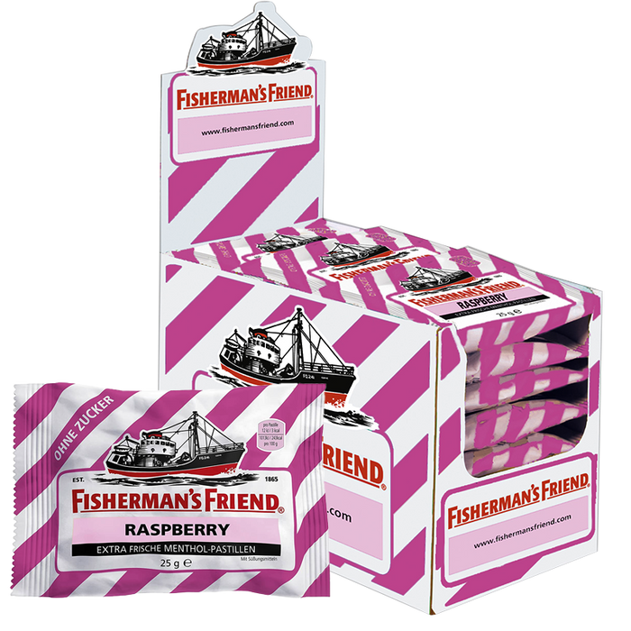 Fisherman’s Friend Sugar free Raspberry Extra Frische Menthol - Pastillen 25g pack of 24 pieces