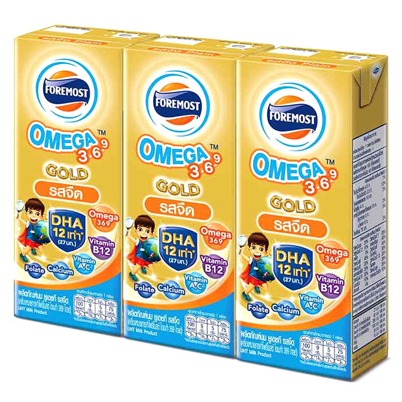 Foremost Omega 3.6.9 Gold UHT Milk Product Plain Flavour 180ml  Pack of 3 boxes