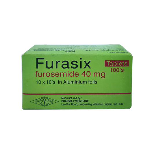 Furasix furosemide 40 mg For Hypertension, Diuretic All Forms of Oedema boxes 100 tablets