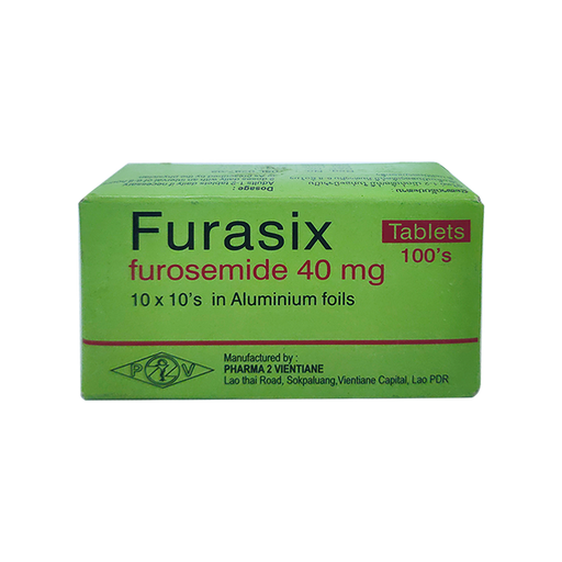 Furasix furosemide 40 mg For Hypertension, Diuretic All Forms of Oedema boxes 100 tablets