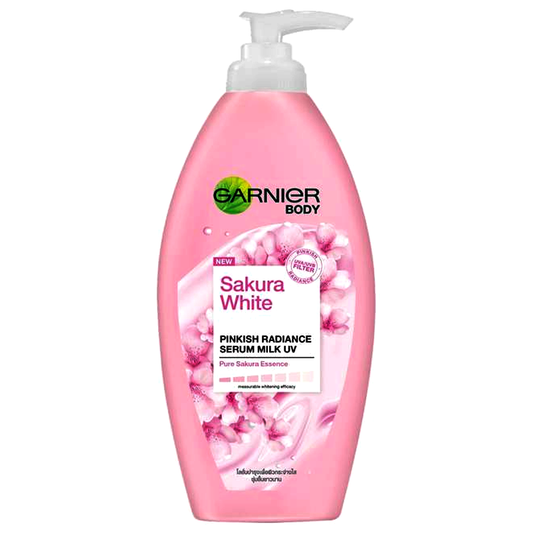 Garnier Body Sakura White Pinkish Radiance Serum Milk UV Sakura Essence Size 400ml