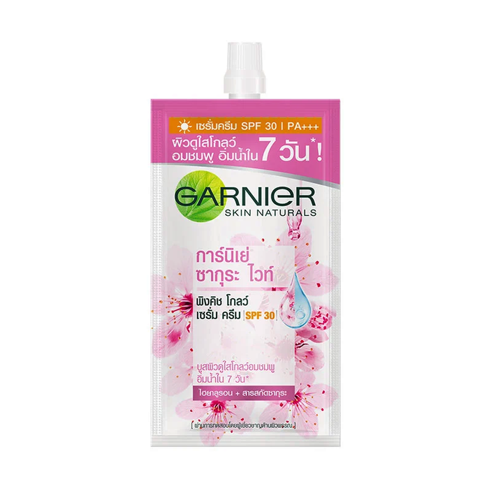 Garnier Sakura White Pinkish Glow Serum Cream SPF 30 PA+++ 7 ມລ
