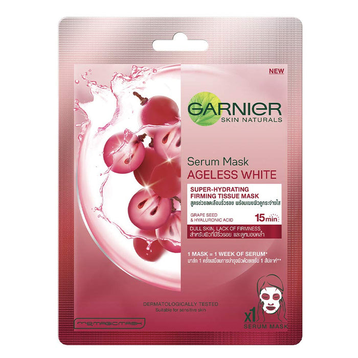 Garnier Skin Naturals Ageless White Face Serum Sheet Mask (ສີແດງ) 32g