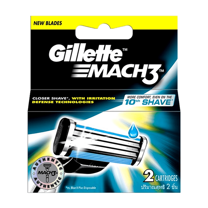 ມີດແຖ Gillette Mach3 Closer Shave With irritation Defense Technologies Pack 2Cartridges