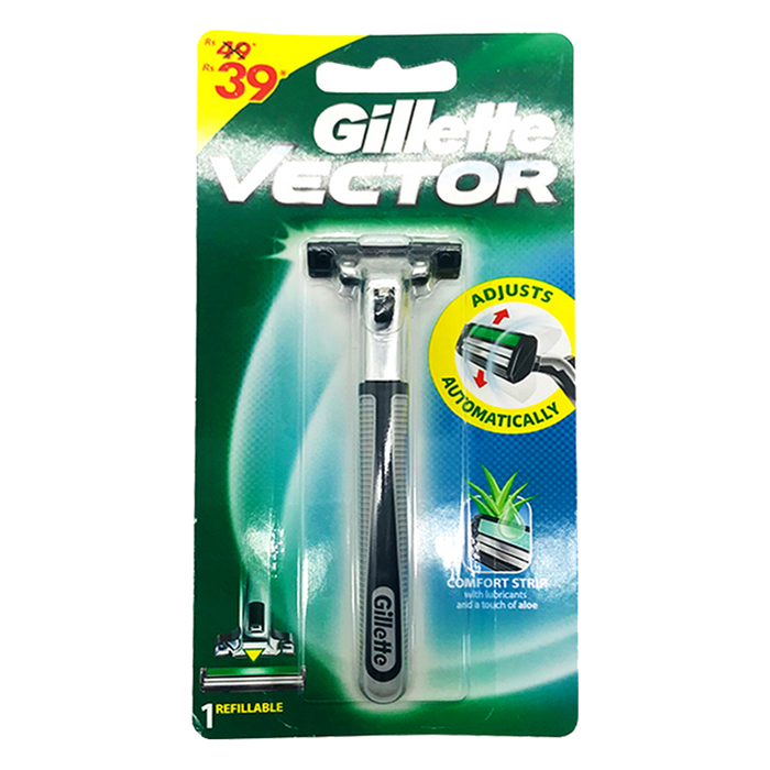 ມີດແຖ Gillette Vector Fits Atra Plus Razor Blade Refill Cartridge Shaver Handle Men's