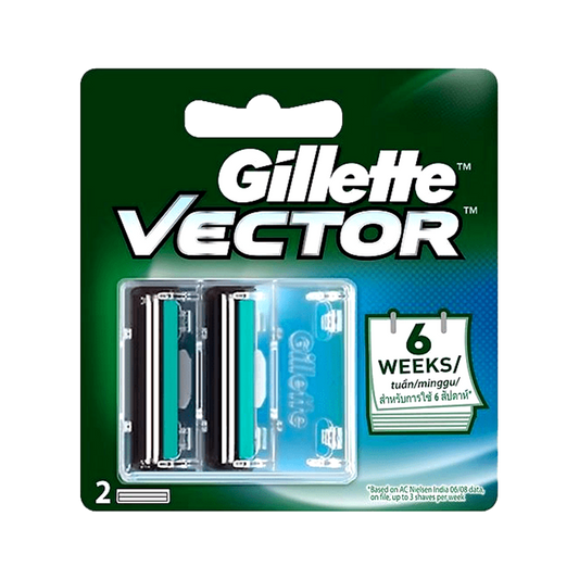 Gillette Vector Refills Cartridges for 6 Weeks 2 Cartridges