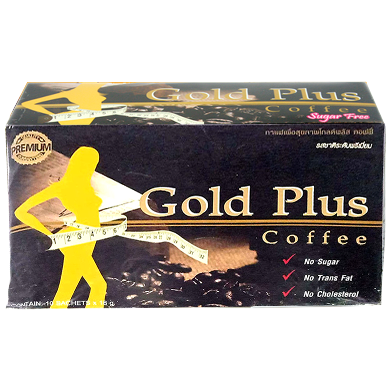 Gold Plus Coffee Sugar Free Size 18g Box of 10sachets