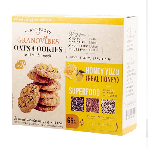 Granovibes Oats Cookies Honey Yuzu Superfood 15g x 16Sachets 240g