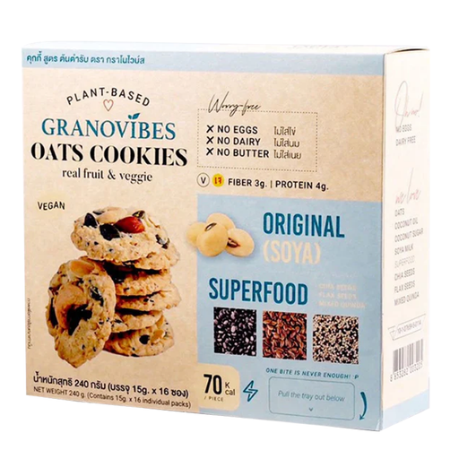 Granovibes Oats Cookies Organic Soya Superfood 15g x 16Sachets 240g
