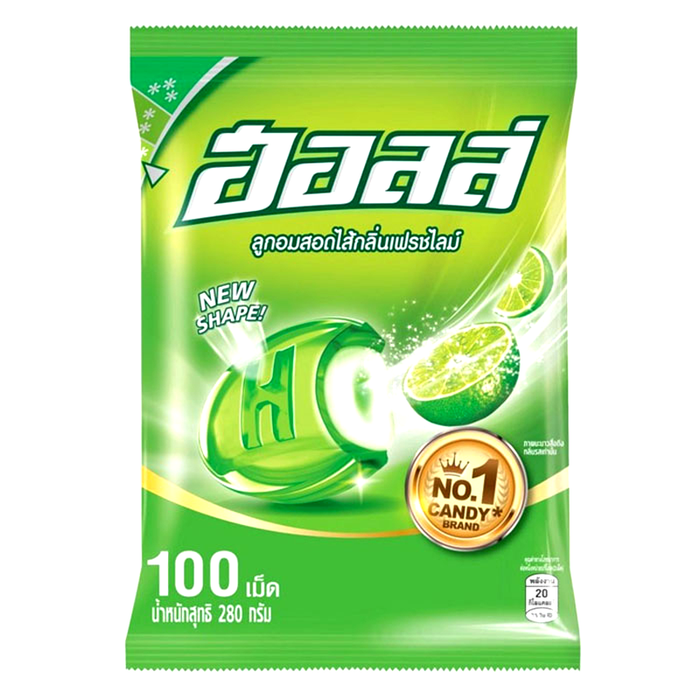 Halls Fresh Lime Flavour Center-Filled Candy Size 280g Pack of 100pcs