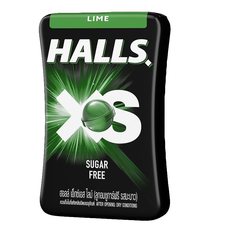 Halls XS Lime Flavored Sugar Free Candy 13.8g