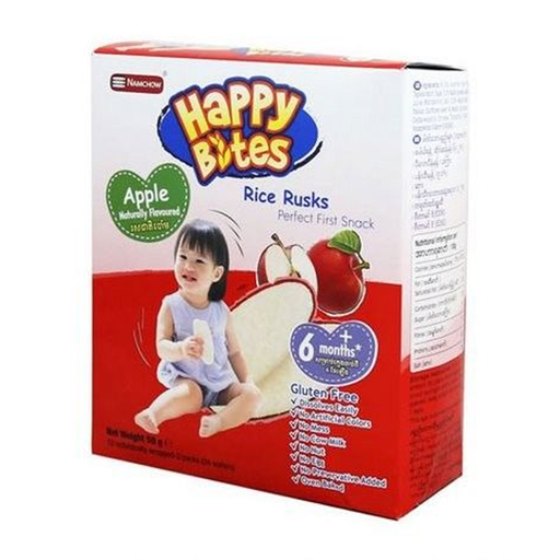 Happy Bites Rice Rusks Apple Perfect First Snack 50g