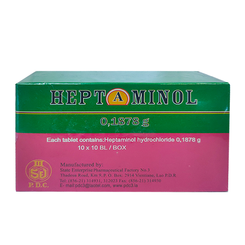 Heptaminol For Cardiovascular disorder and orthostatic hypotension boxes of 100 tablets