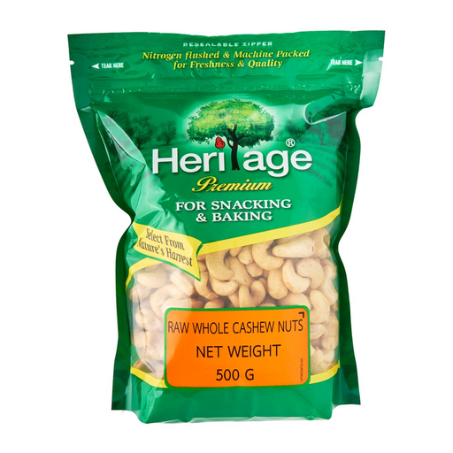 Heritage Raw Whole Cashew Nuts 500g