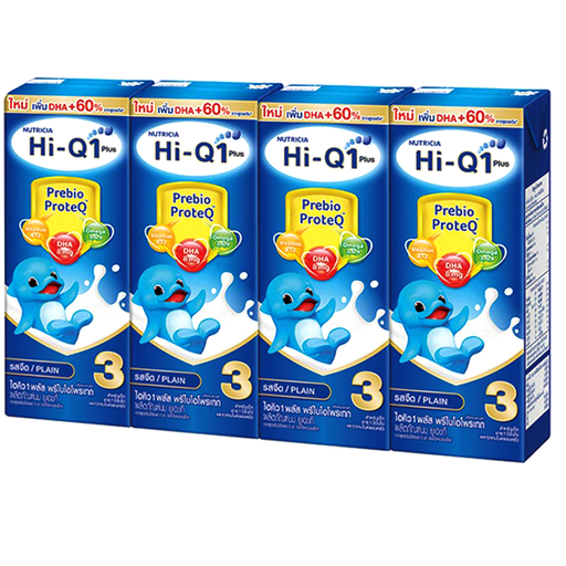 Hi-Q 1 Plus Prebio ProteQ Plain Flavoured UHT Milk Product  Formula 3 Size 180ml Pack of 4boxes