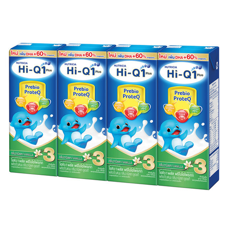 Hi-Q 1 Plus Prebio ProteQ Scent Vanilla UHT Milk Product  Formula 3 Size 180ml Pack of 4boxes