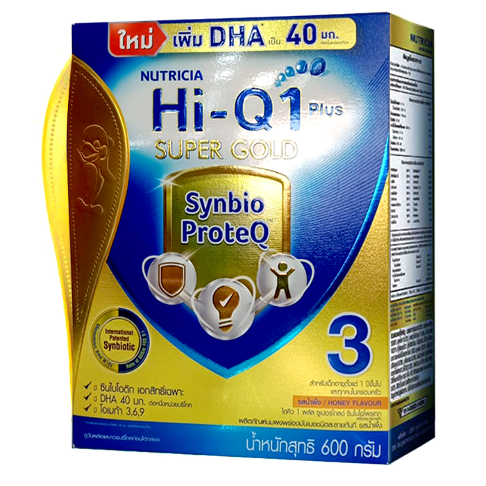 Hi-Q 1 Plus Super Gold Synbio ProteQ Honey Flavor Partly Skimmed Milk Product For 1++ ຂະໜາດ 600g