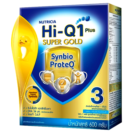 Hi-Q 1 Plus Super Gold Synbio ProteQ Plain Flavor Partly Skimmed Milk Product For 1++ ຂະໜາດ 600g