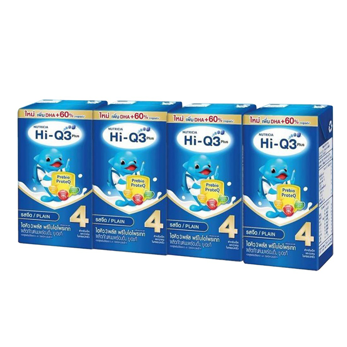 Hi-Q 3 Plus Prebio ProteQ Plain Flavoured UHT Milk Product  Formula4 110ml Pack of 4boxes