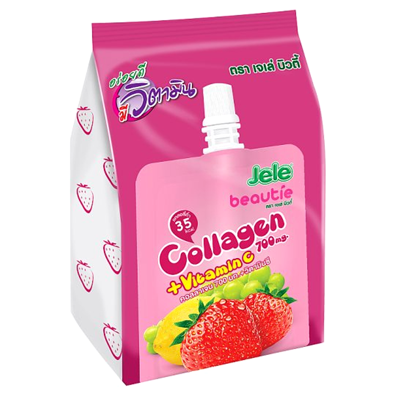 Jele Beautie Collagen and Vitamin C Mixed Fruit Juice Jelly Carrageenan 150g Pack 3pcs