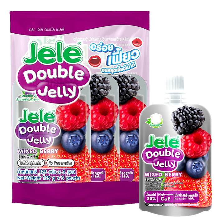 Jele Double Jelly Mixed Berry Size 125g Pack of 3pcs