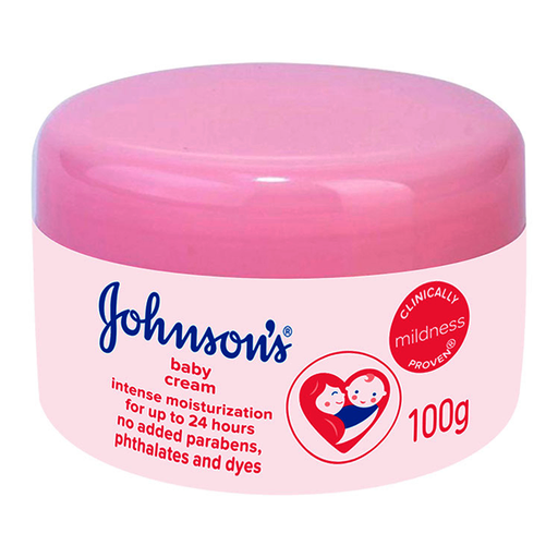 Johnson's Baby Cream Intense Moisturization ໄດ້ເຖິງ 24 ຊົ່ວໂມງ, ບໍ່ມີສານ Parabens, Phthalates ແລະ dyes ຂະໜາດ 100g