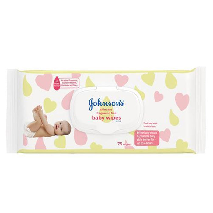 Johnson’s Baby Skincare Wipes (Fragrance Free) 75Pcs