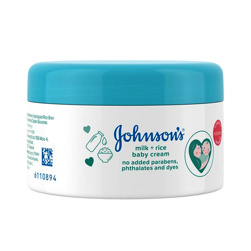 Johnson's milk + Rice Baby Cream No added Parabens, Phthalates and dyes ຂະໜາດ 100g