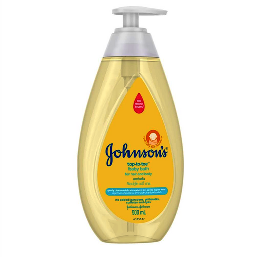 Johnsons Baby Top-To-Toe baby bath for hair and body with gently cleanses delicate newborn skin as mild as pure water Size 500ml