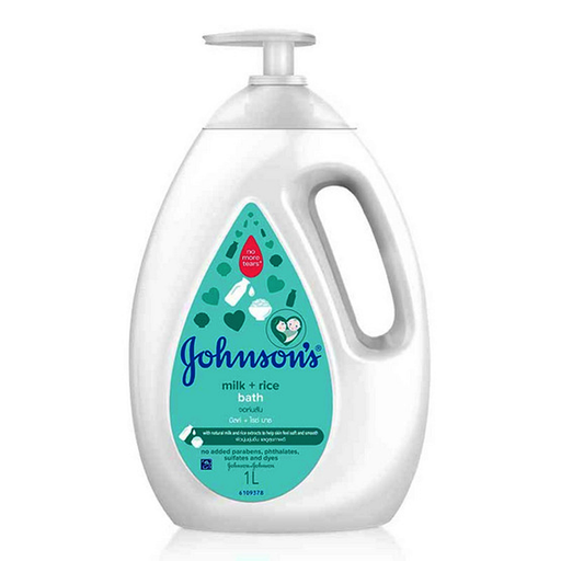 Johnsons Milk &amp; Rice Bath Baby Wash ດ້ວຍນົມທຳມະຊາດ ແລະ ສານສະກັດຈາກເຂົ້າ ຊ່ວຍໃຫ້ຜິວນຸ້ມ ຊຸ່ມຊື່ນ ຂະໜາດ 1000ml