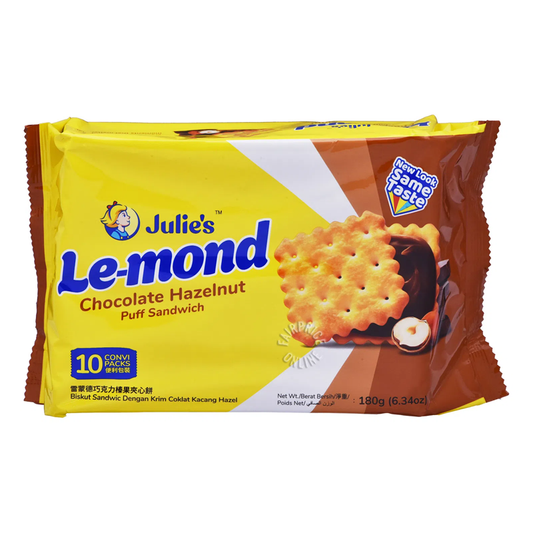 Julie's Le-mond Puff Sandwich Chocolate Hazelnut Cream ຂະໜາດ 180g