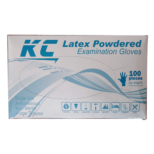 KC Latex Powdered Examination Gloves Size L Boxes 100 pcs