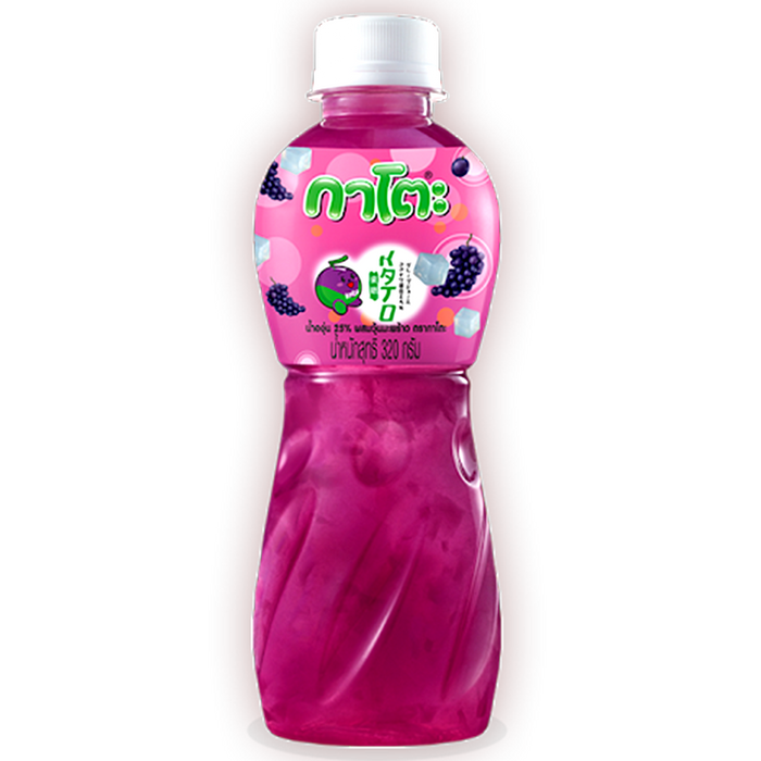 Kato 25% Grape Juice with Nata de Coco Bottle 320g