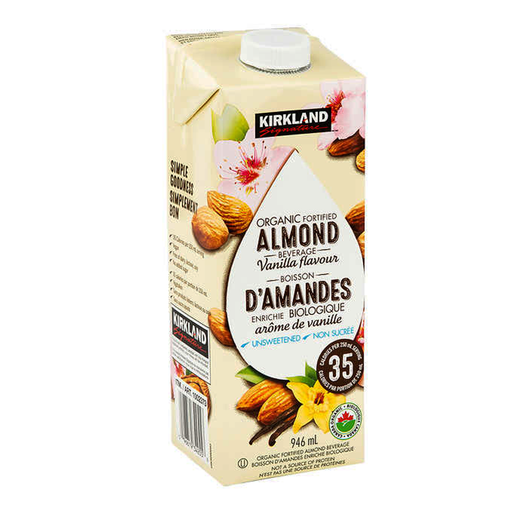 Kirkland Signature Organic Almond Beverage Vanilla 946ml